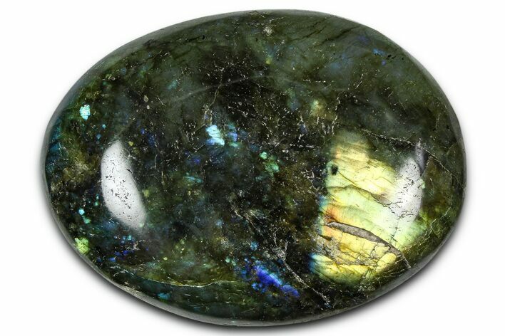 Flashy, Polished Labradorite Palm Stone - Madagascar #334265